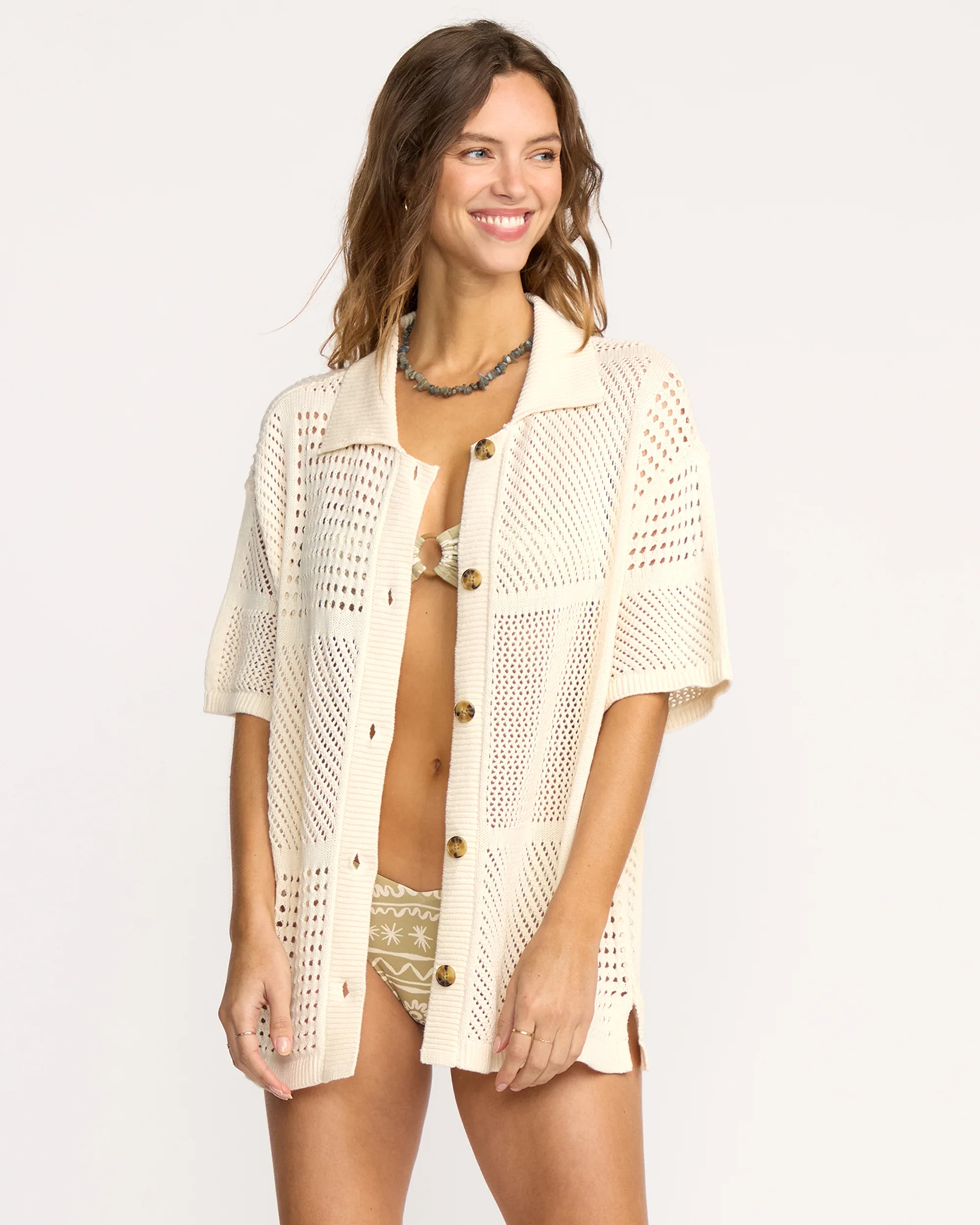Cool Down Short Sleeve Sweater - Whitecap - Image 3