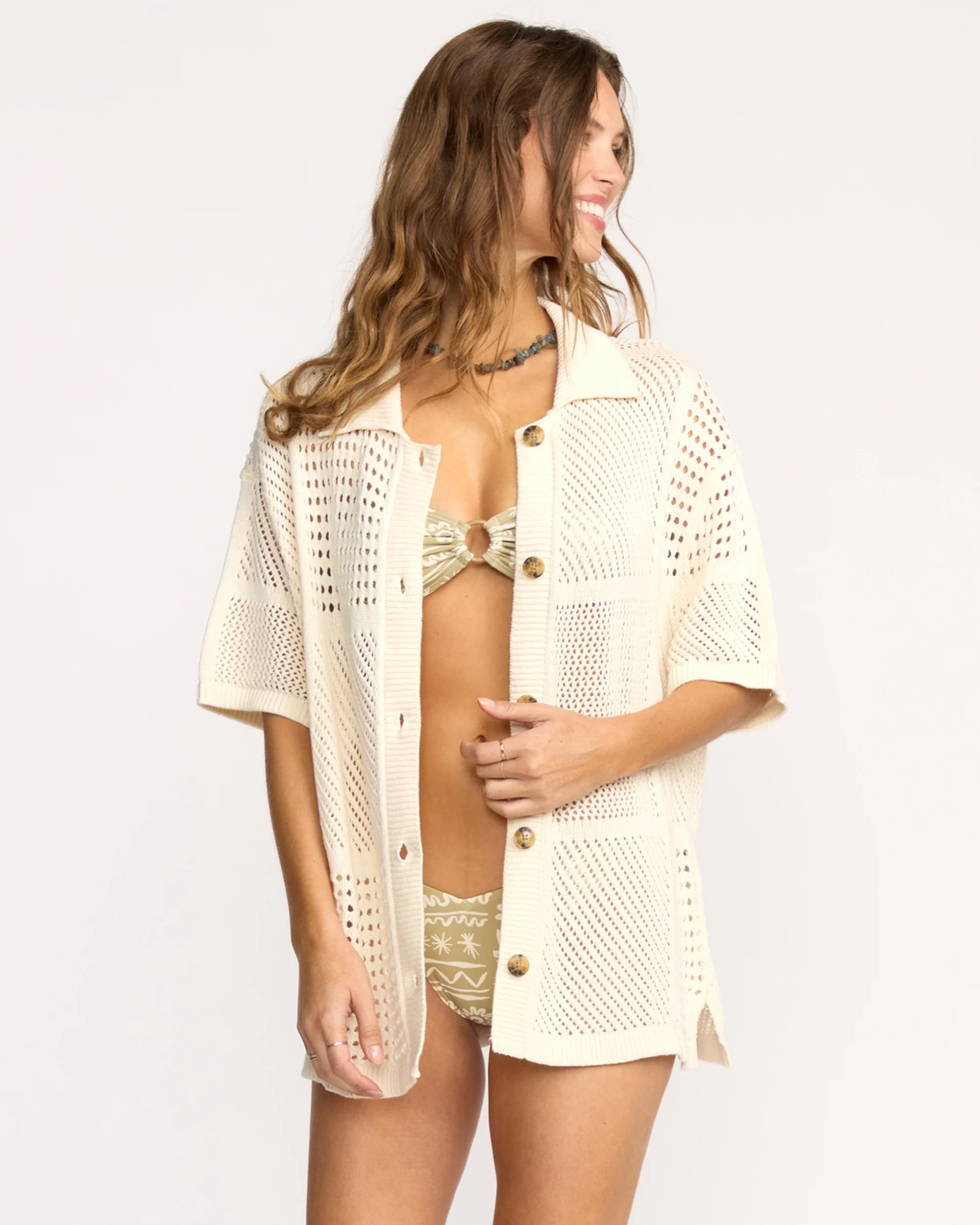 Cool Down Short Sleeve Sweater - Whitecap - Image 5